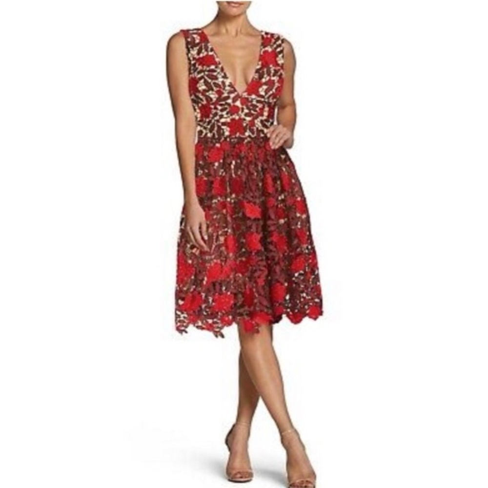 Dress The Population Rita Brick Red Dress